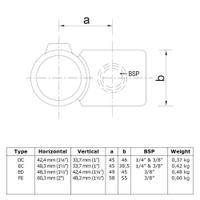 Doos Kruisstuk 90° - verloop-EC / 48,3 mm en 33,7 mm (30 stuks)